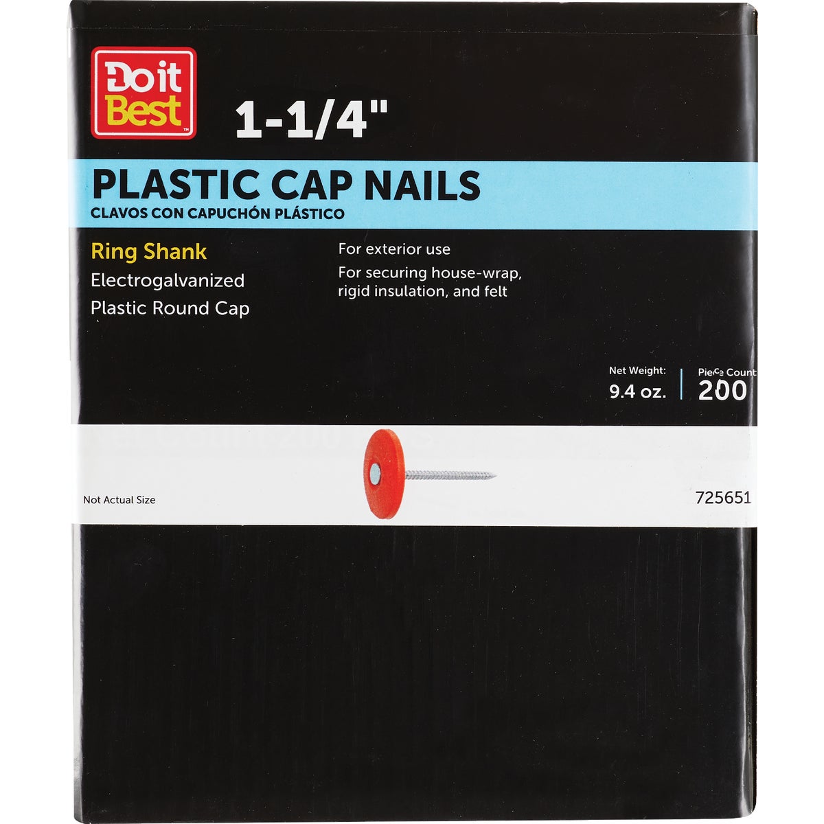 Do it 1-1/4 In. 12 ga Electrogalvanized Cap Nails (200-Count, 1 Lb.) Image 1