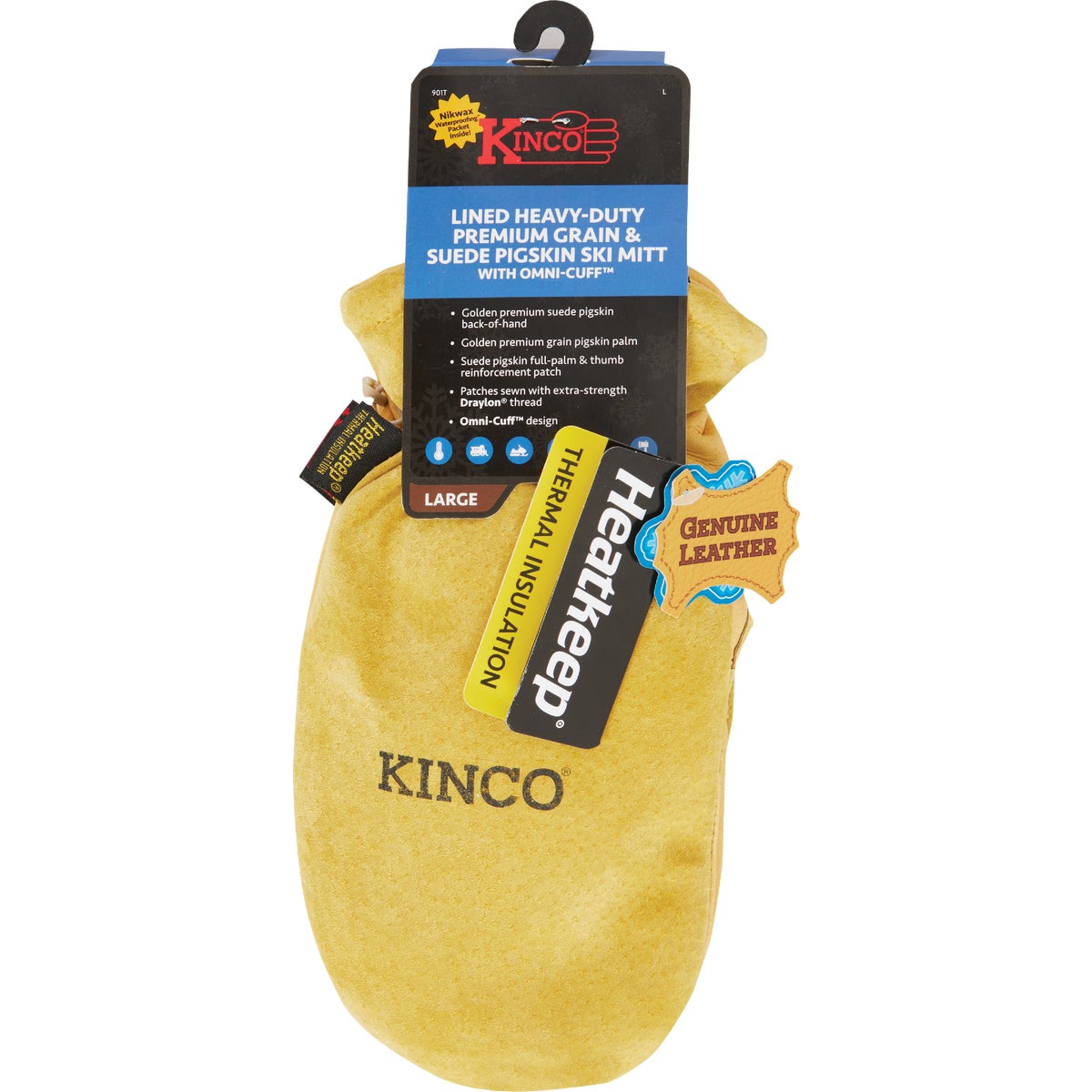Kinco Men's Large Premium Pigskin Thermal Insulated Mitten Image 2