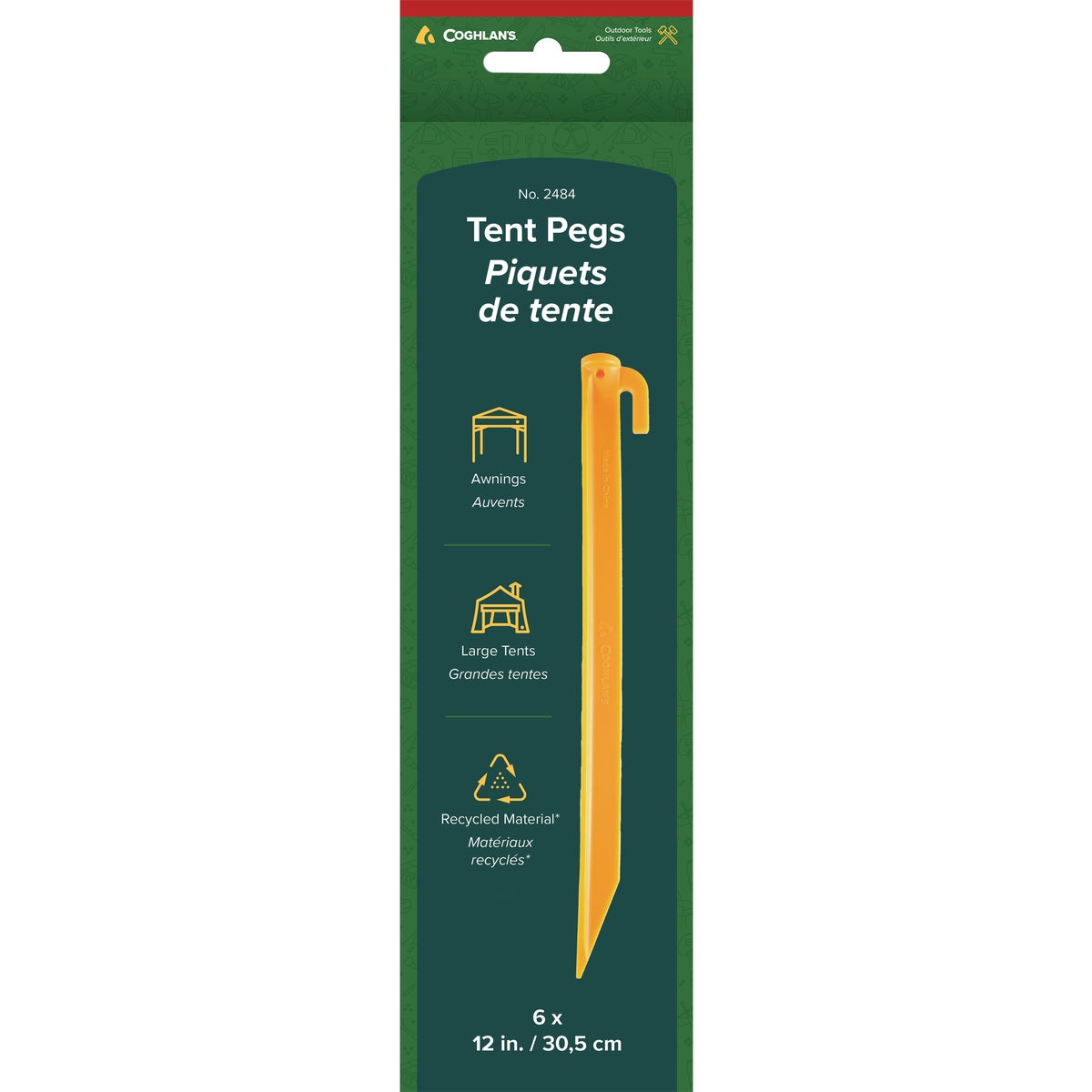 Coghlans 12 In. Plastic Tent Pegs (6-Pack)