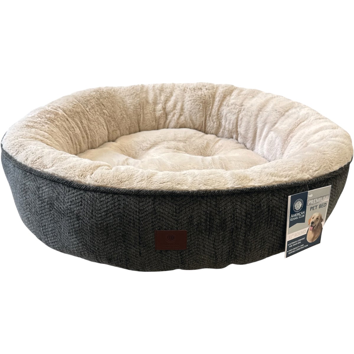 American Kennel Club 31 In. Premium Tufted Round Dog Bed