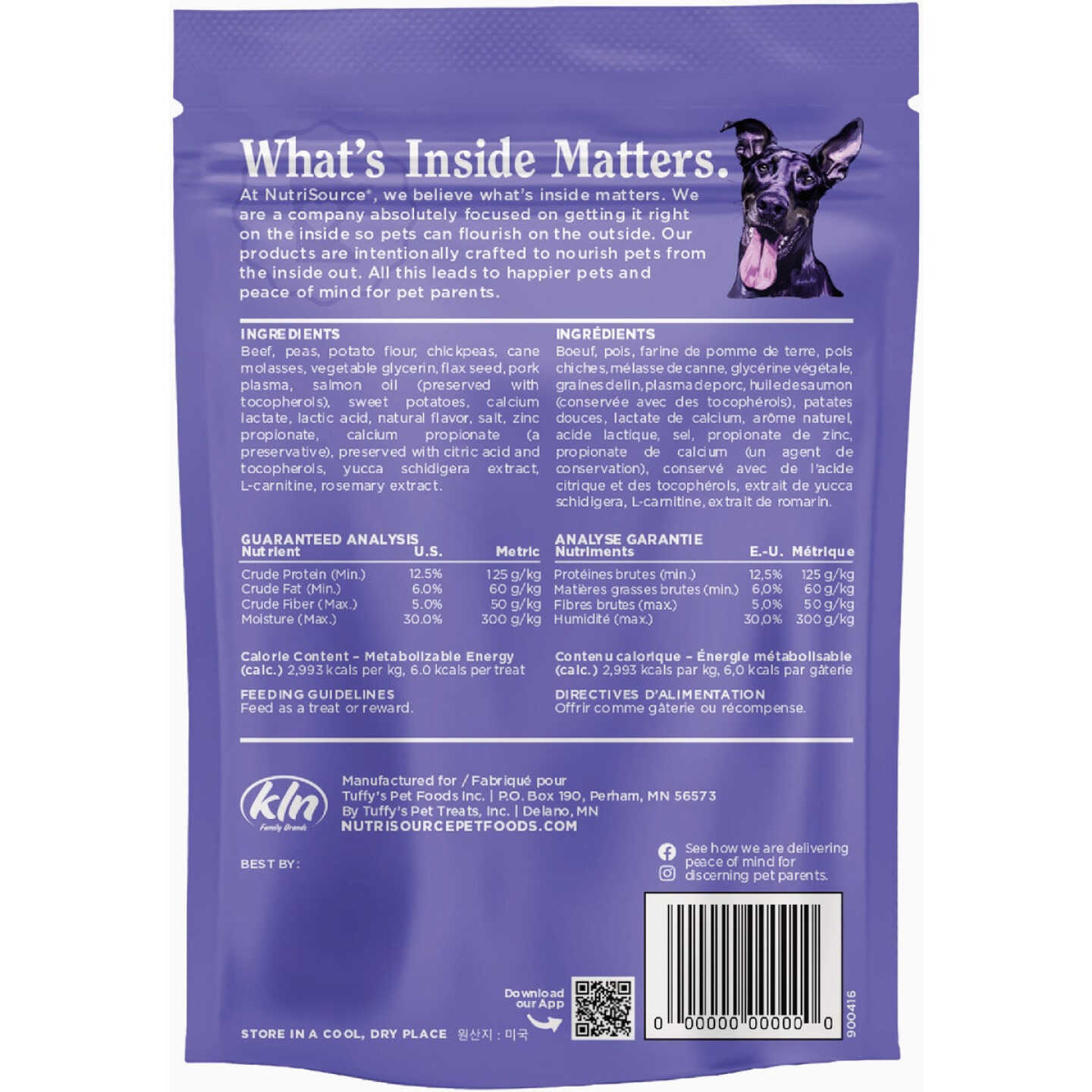 NutriSource Big Bites Beef 14 Oz. Grain Free Dog Treat Image 2