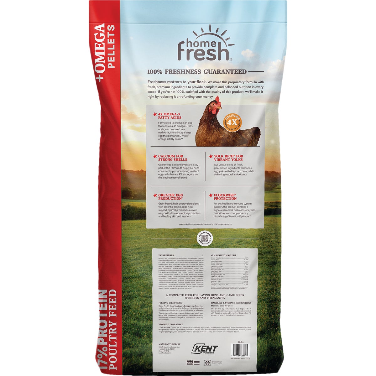 Kent Home Fresh Extra Egg Layer + Omega 50 Lb. Pellet Feed Image 6