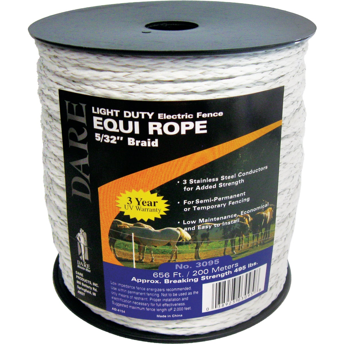 Dare Equi-Rope 4 MM x 656 Ft. Poly Electric Fence Rope Image 1