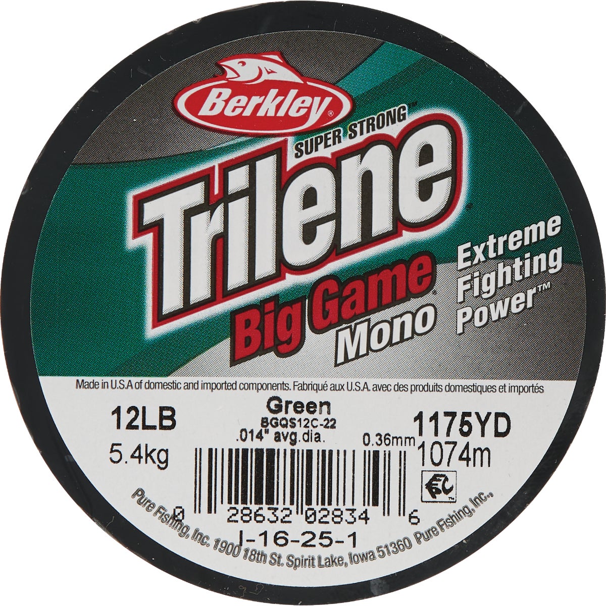 Berkley Trilene Big Game 12 Lb. 1175 Yd. Green Monofilament Fishing Line Image 3
