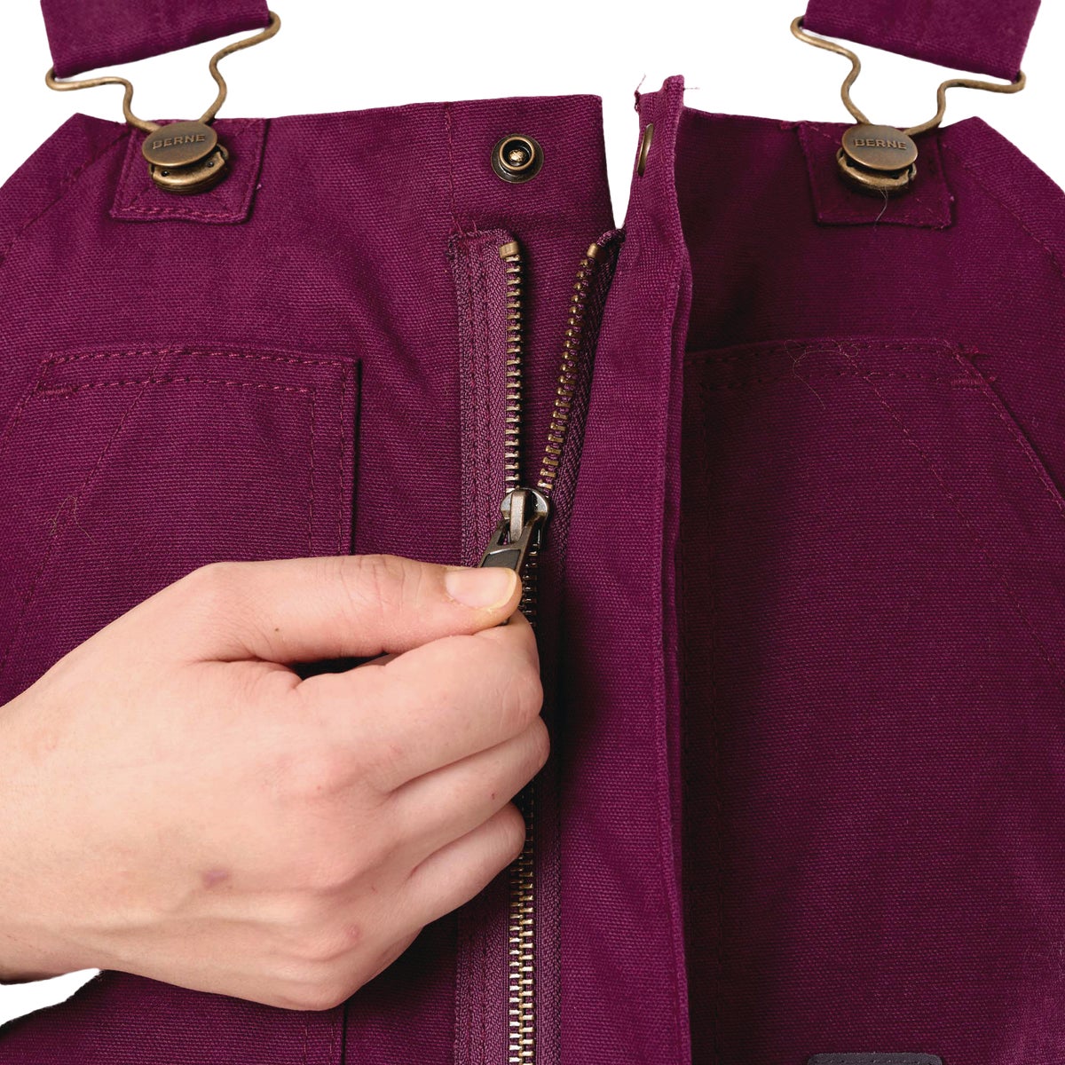 Berne Women's Small Plum Softstone Duck Insulated Bib Overall Image 5