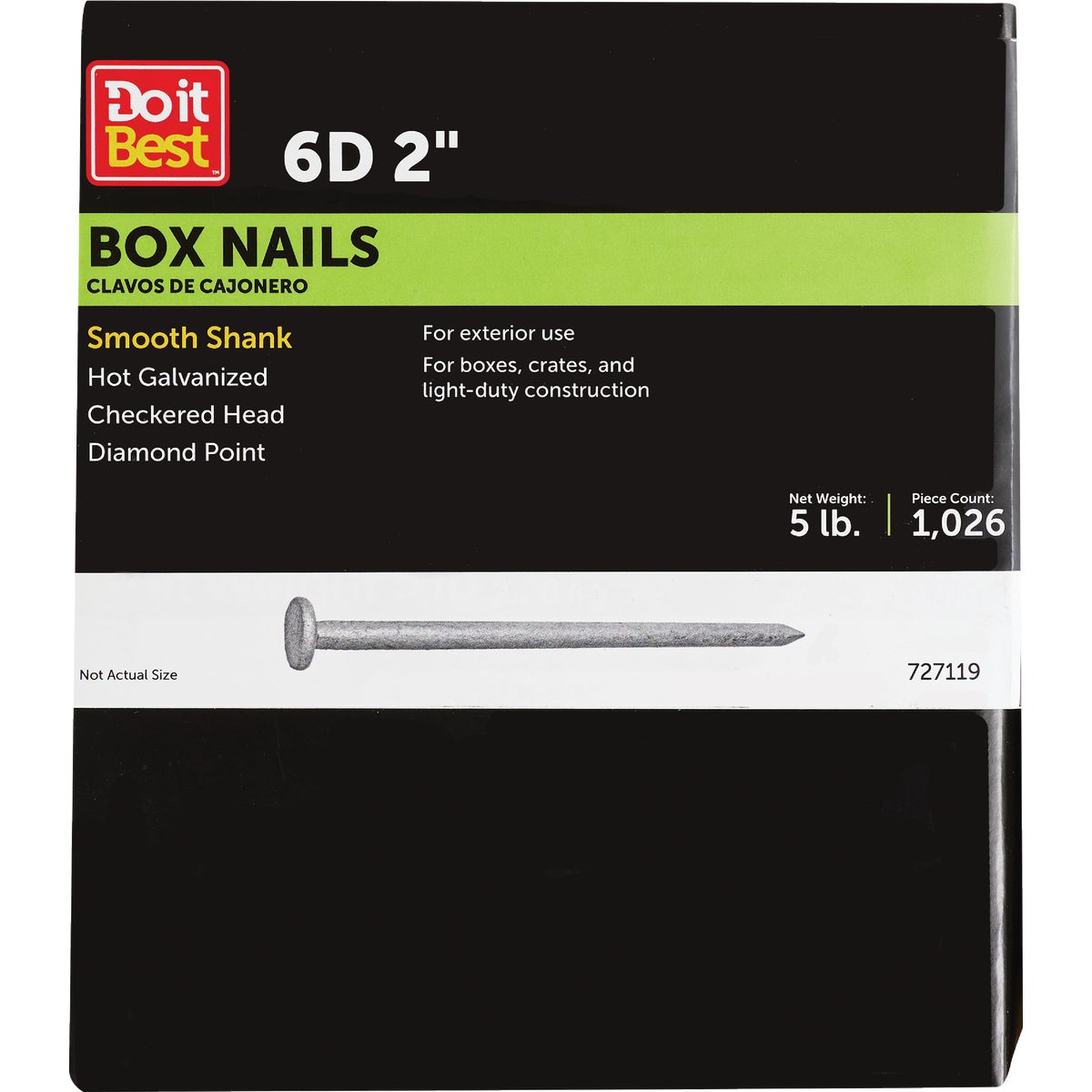 Do it 6d x 2 In. 12-1/2 ga Hot Galvanized Box Nails (1180-Count, 5 Lb.)