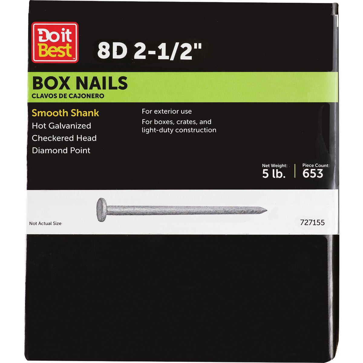 Do it 8d x 2-1/2 In. 11-1/2 ga Hot Galvanized Box Nails (725-Count, 5 Lb.)