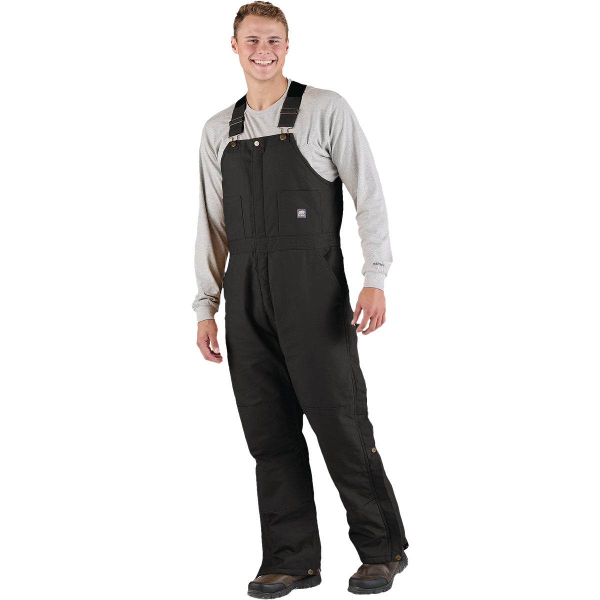 Berne Men's XL Short Black Heritage Insulated Duck Bib Overall