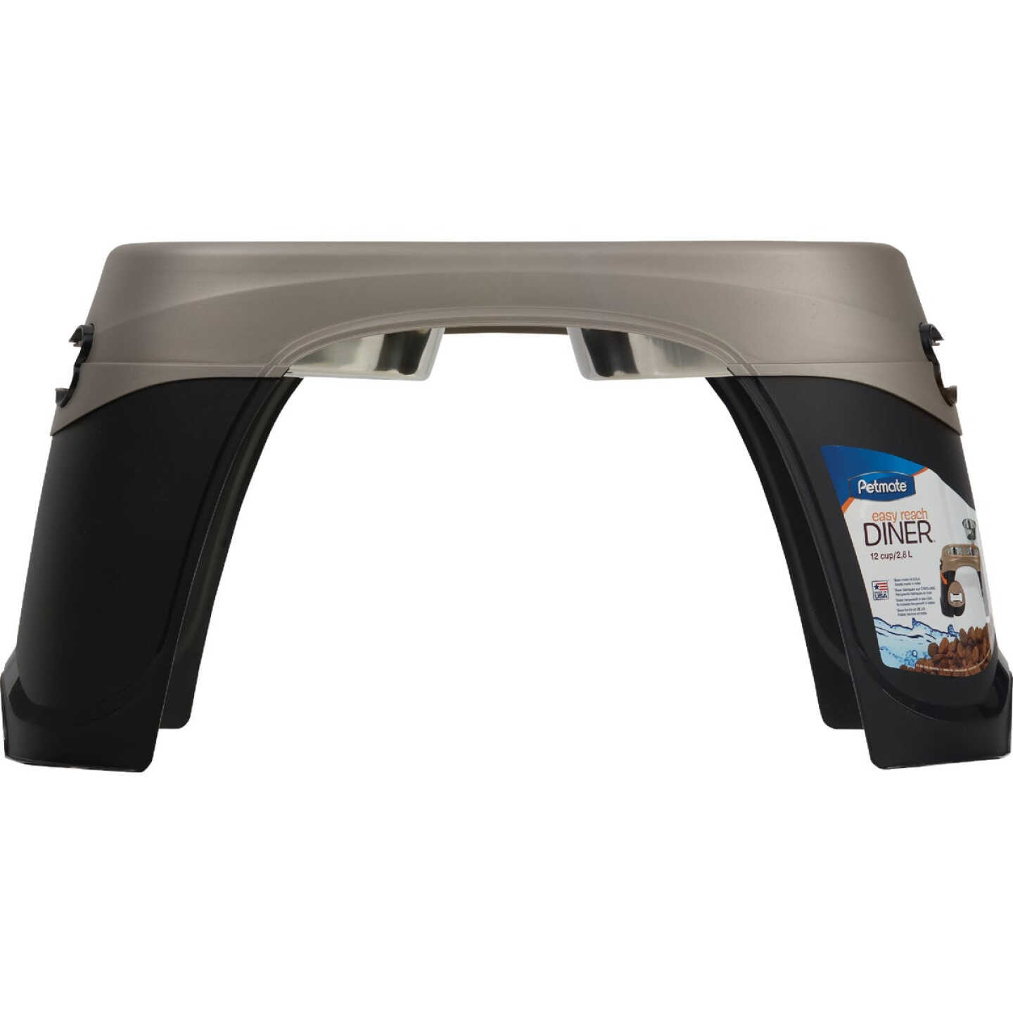 Petmate Easy Reach Diner Oval Extra Large Elevated Pet Food Dish Image 2