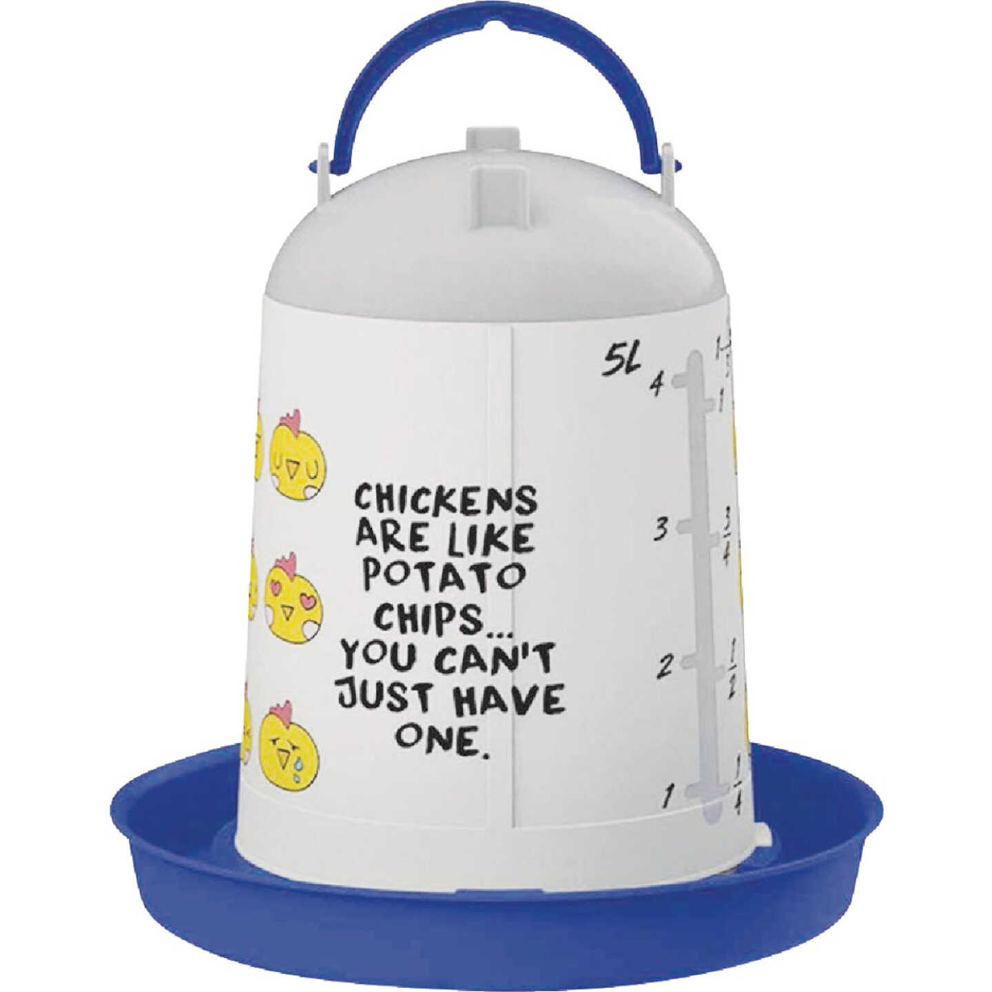 Stromberg's 1.3 Gal. Blue Emoji Chicken Drinker Image 1