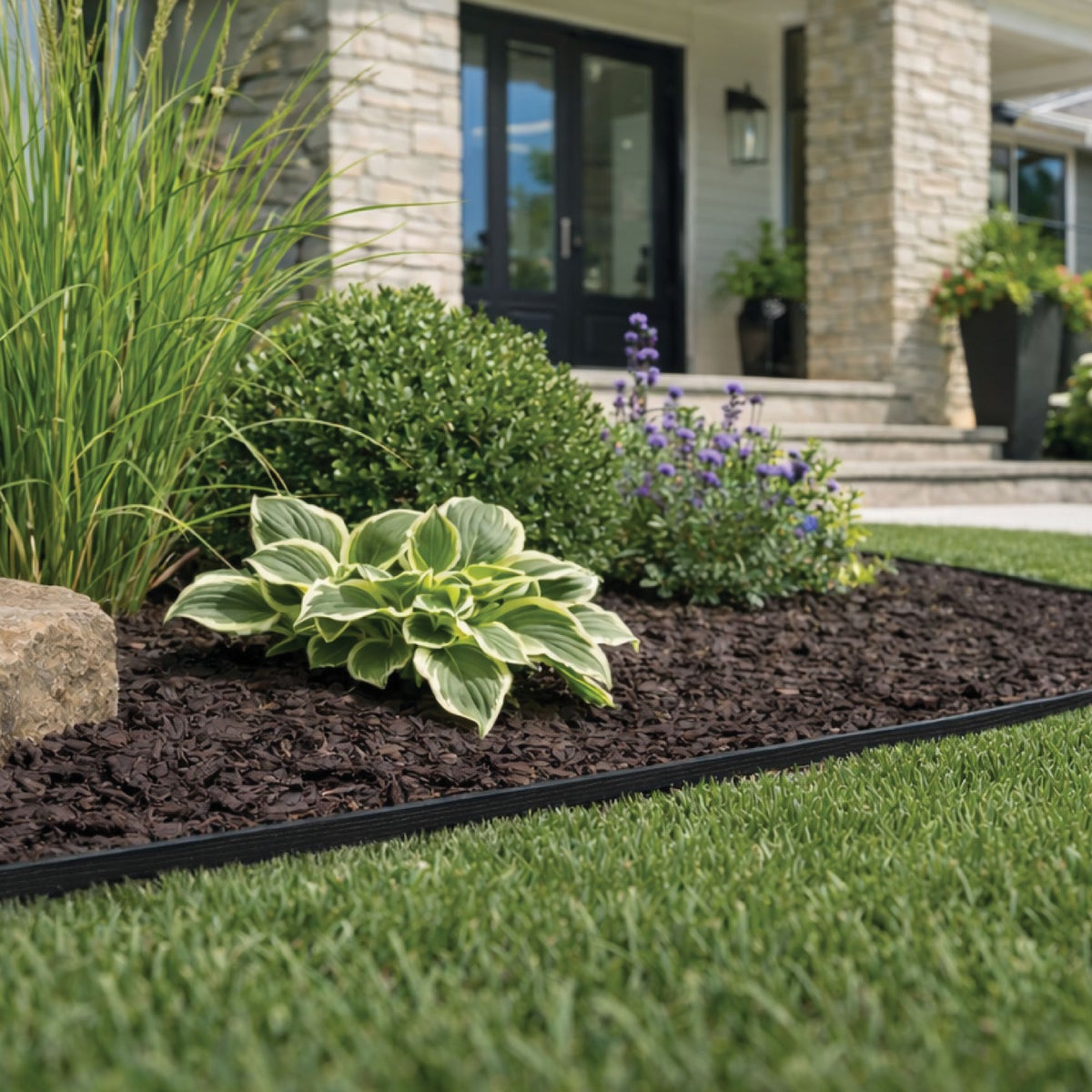 Master Mark Dig-Free 1.5 In. H. x 25 Ft. L. Black Recycled Plastic Landscape Edging Image 2