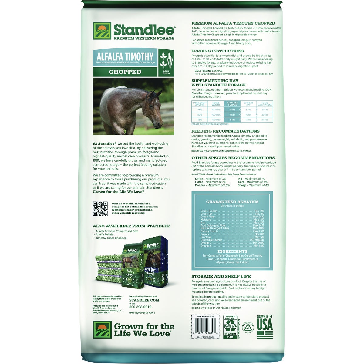 Standlee Premium Western Forage 35 Lb. Alfalfa Timothy Chopped Forage Image 2