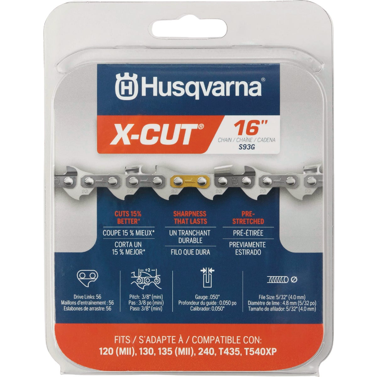 Husqvarna X-Cut 16 In. 56-Link Chainsaw Chain Image 1