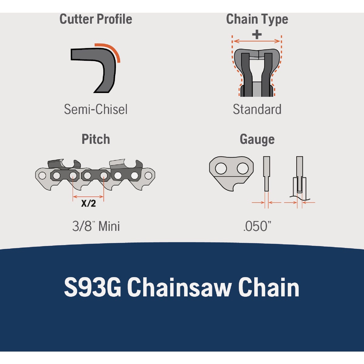 Husqvarna X-Cut 16 In. 56-Link Chainsaw Chain Image 3