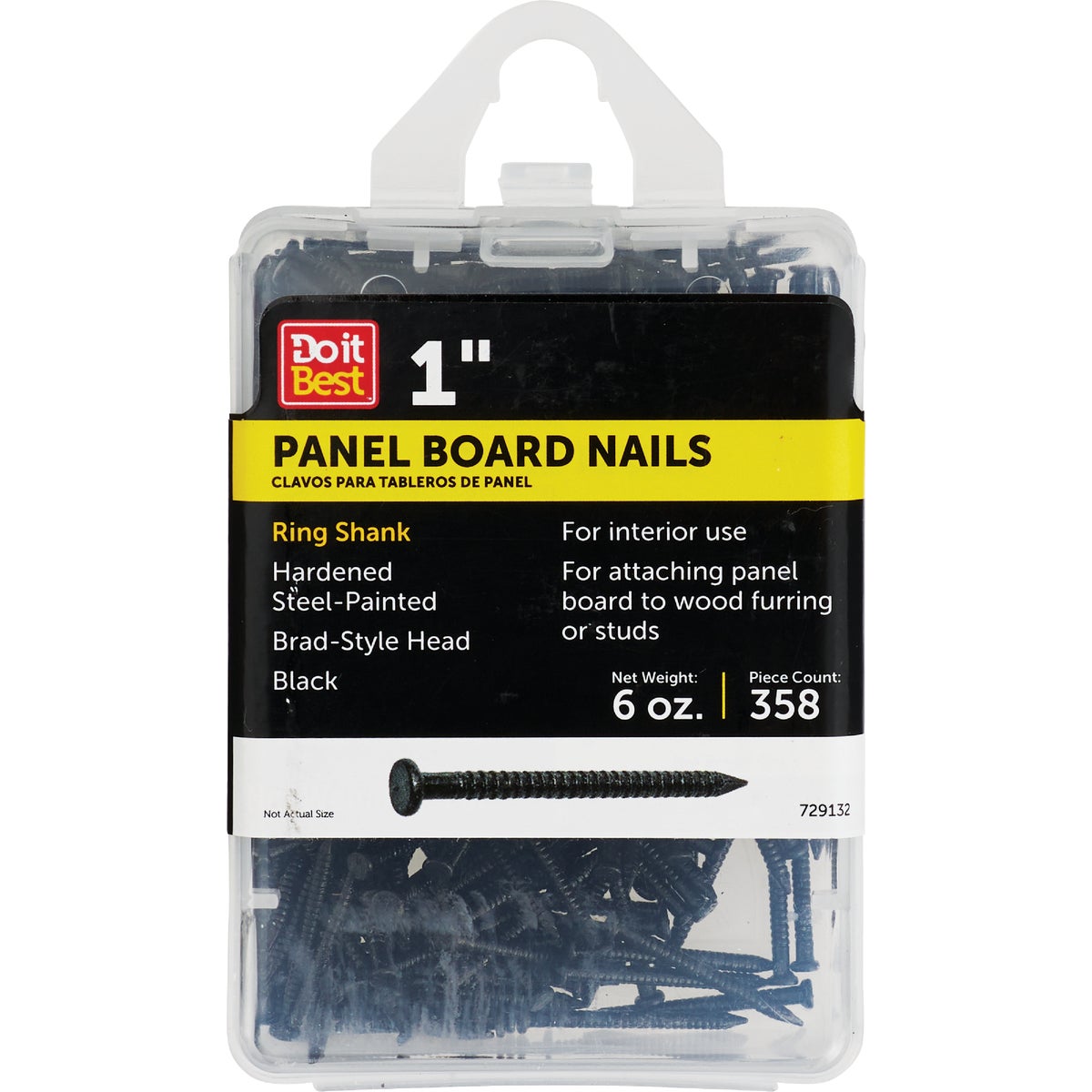 Do it 1 In. 16-1/2 ga Black Ring Shank Paneling Nails (358-Count) 