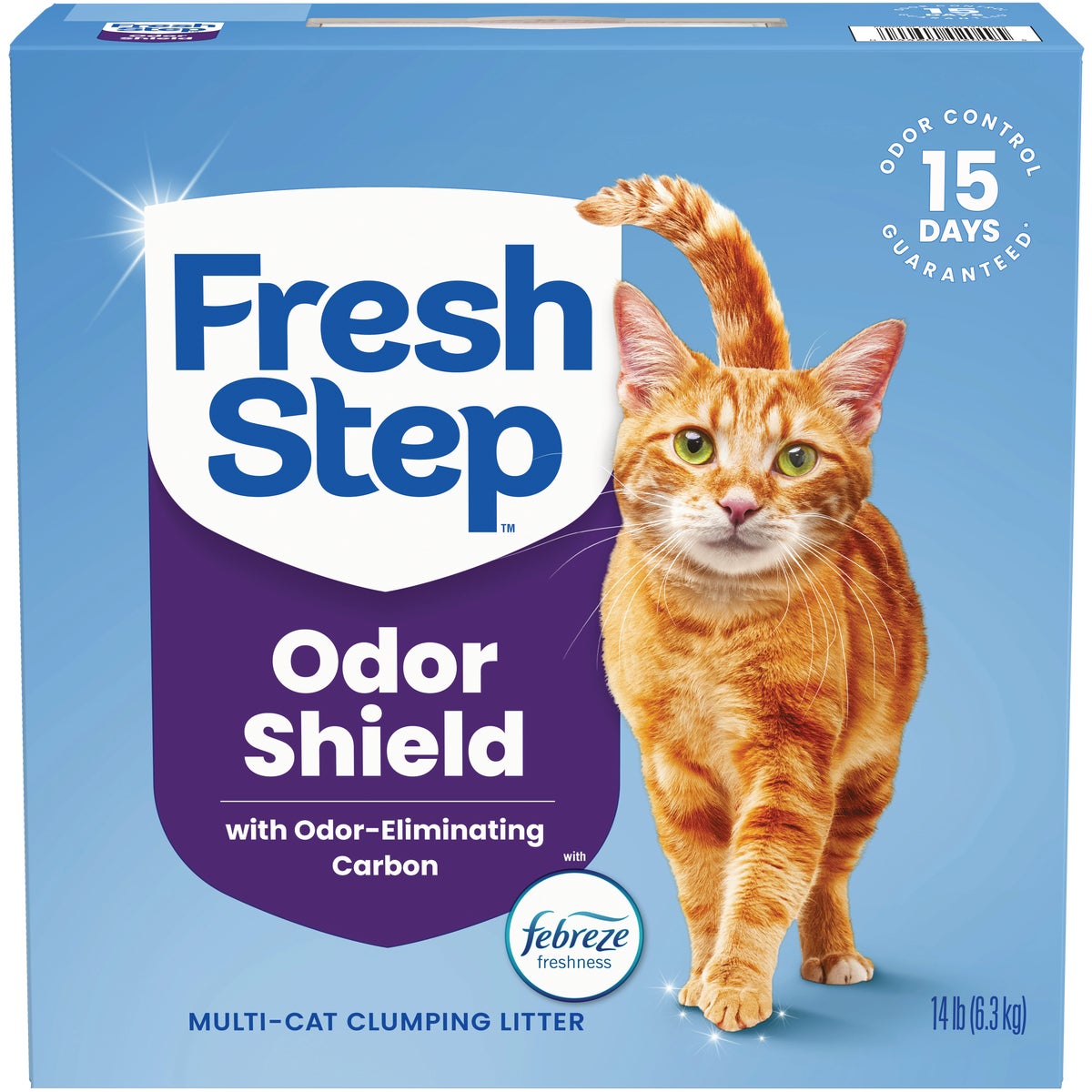 Fresh Step Odor Shield 14 Lb. Multi Cat Clumping Litter with Febreze Freshness