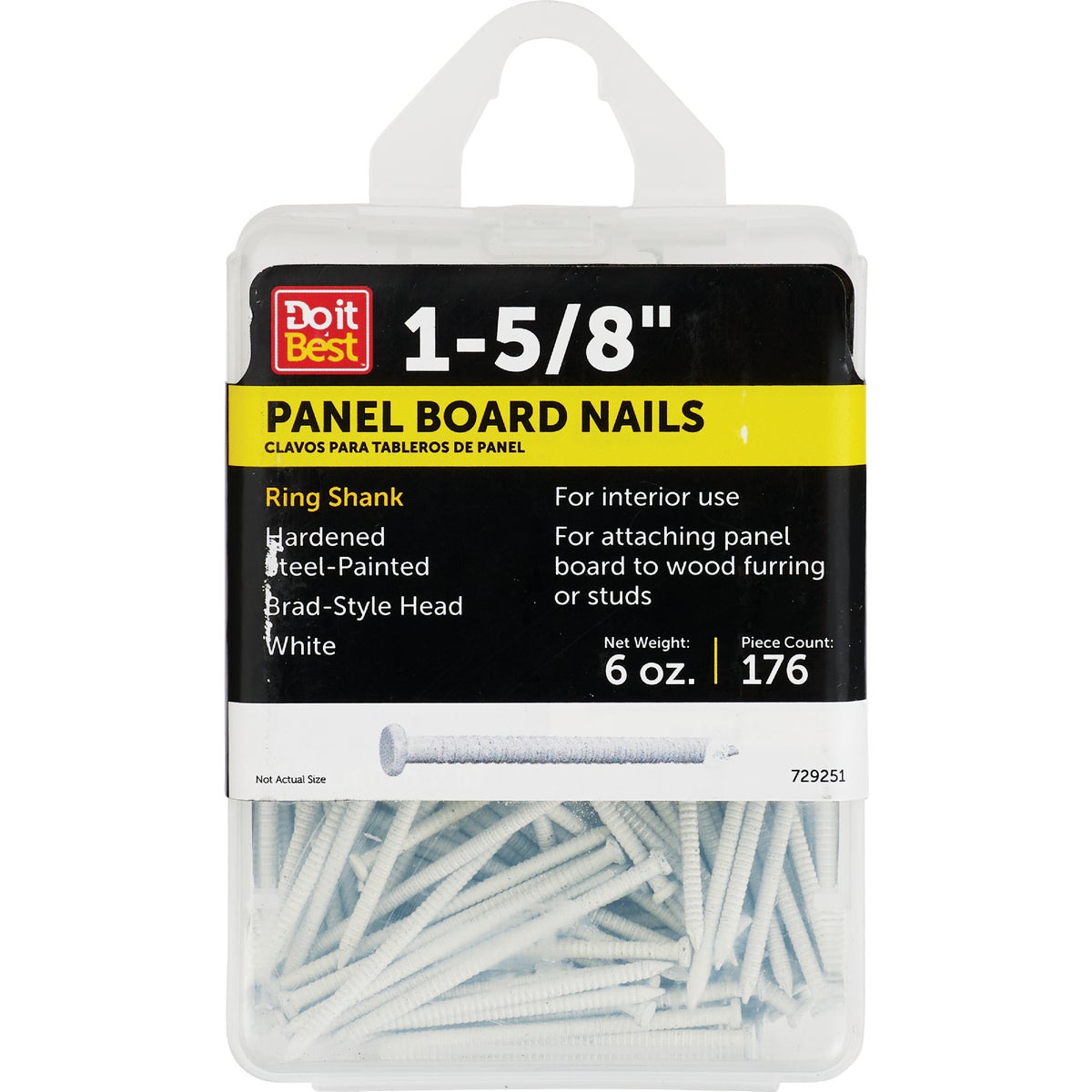 Do it 1-5/8 In. 16-1/2 ga White Ring Shank Paneling Nails (186-Count)