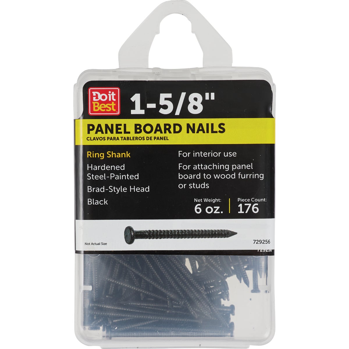 Do it 1-5/8 In. 16-1/2 ga Black Ring Shank Paneling Nails (186-Count)