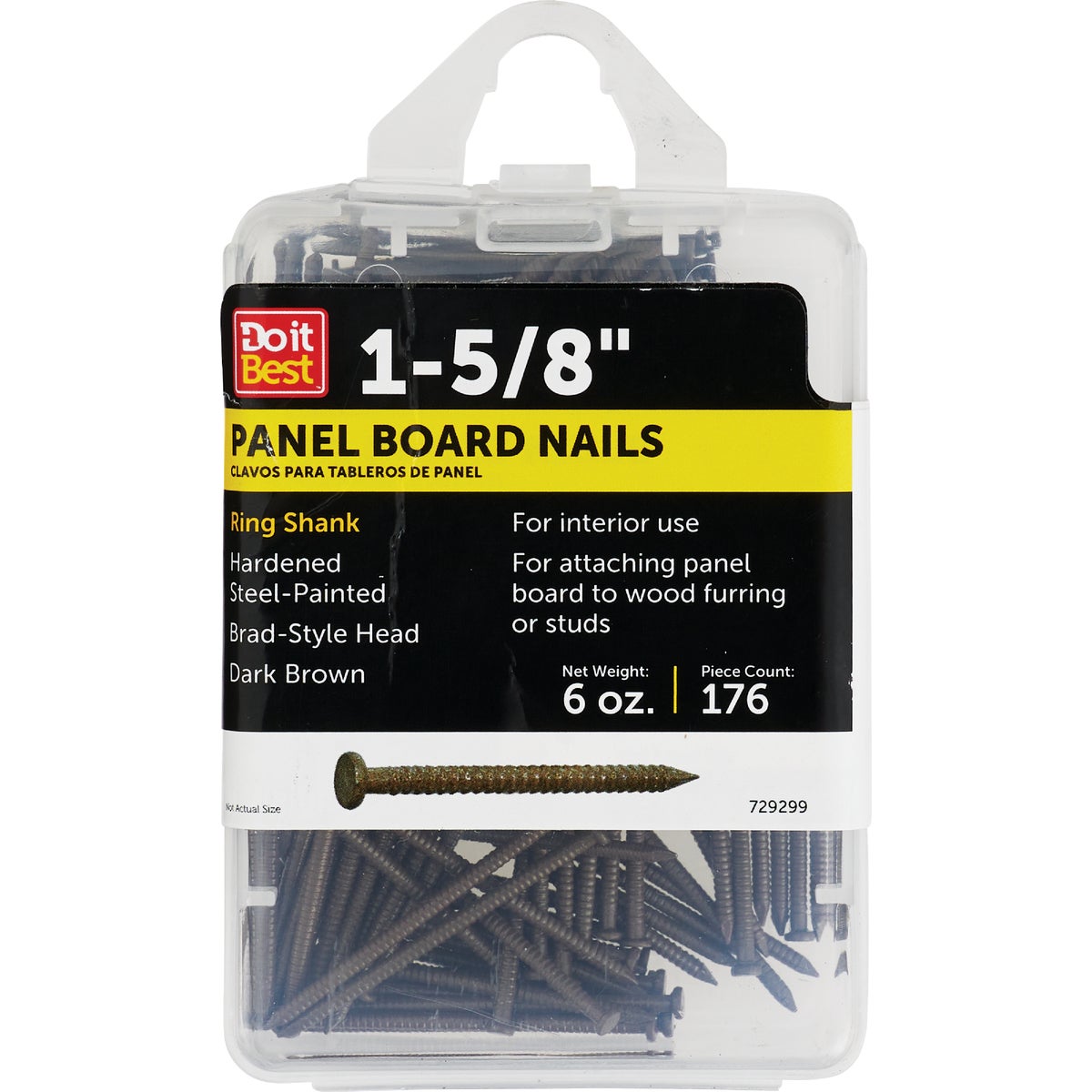 Do it 1-5/8 In. 16-1/2 ga Dark Brown Ring Shank Paneling Nails (186-Count)