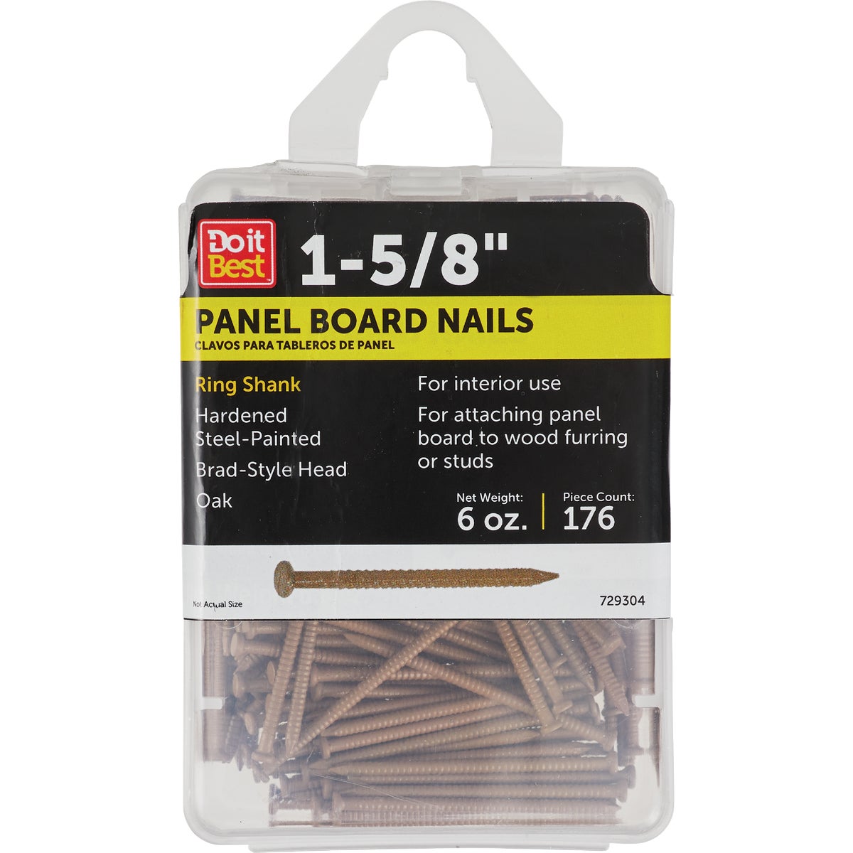 Do it 1-5/8 In. 16-1/2 ga Oakl Ring Shank Paneling Nails (186-Count)