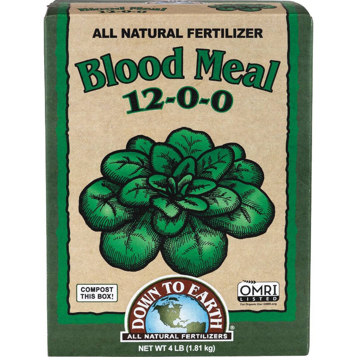 Down To Earth 4 Lb. 12-0-0 Blood Meal