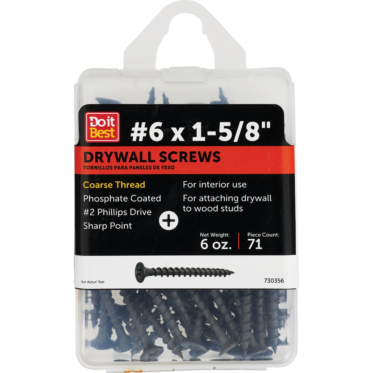 Do it #6 x 1-5/8 In. Coarse Thread Phosphate Drywall Screw (6 Oz. Pack) Image 1