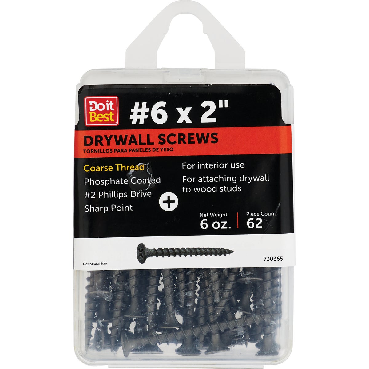 Do it #6 x 2 In. Coarse Thread Phosphate Drywall Screw (6 Oz. Pack) Image 1