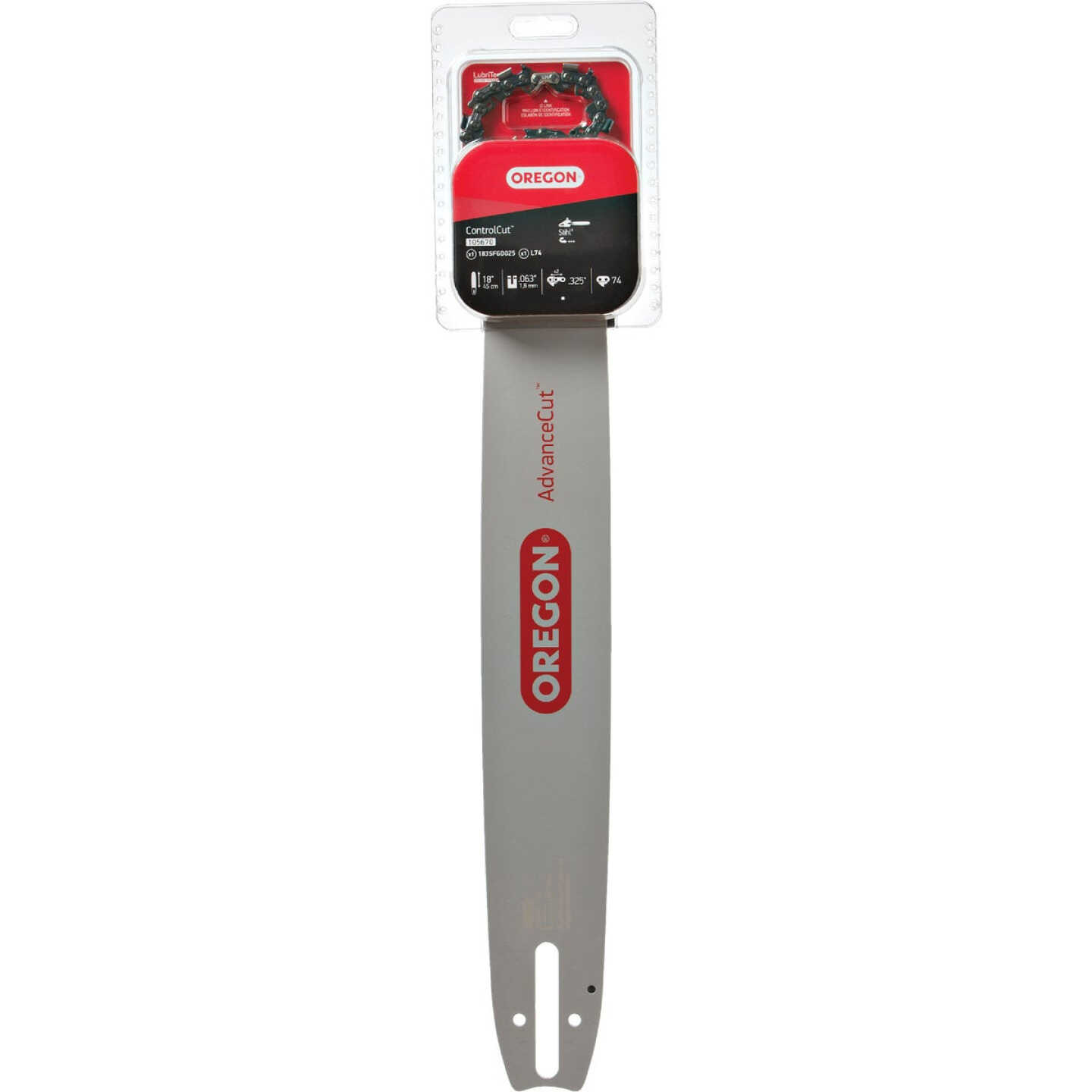 Oregon AdvanceCut 18 In. 74 Drive Links Bar & L74 Chain Replacement Combo Image 1
