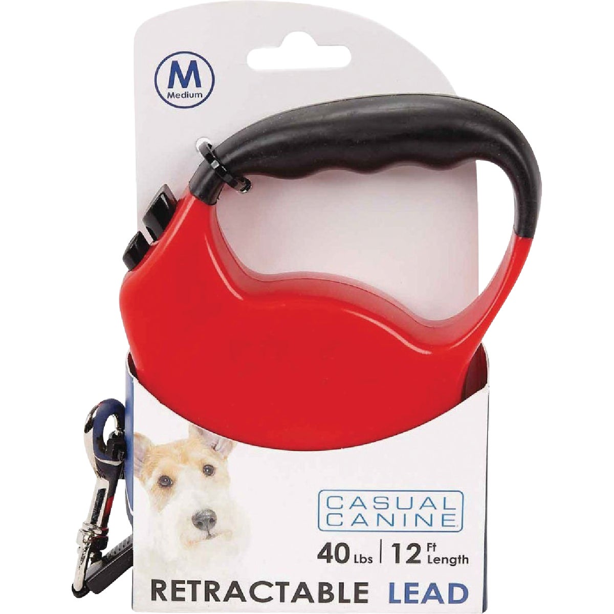 Boss Pet Casual Canine 12 Ft. Red Medium Belted Retractable Lead Image 2