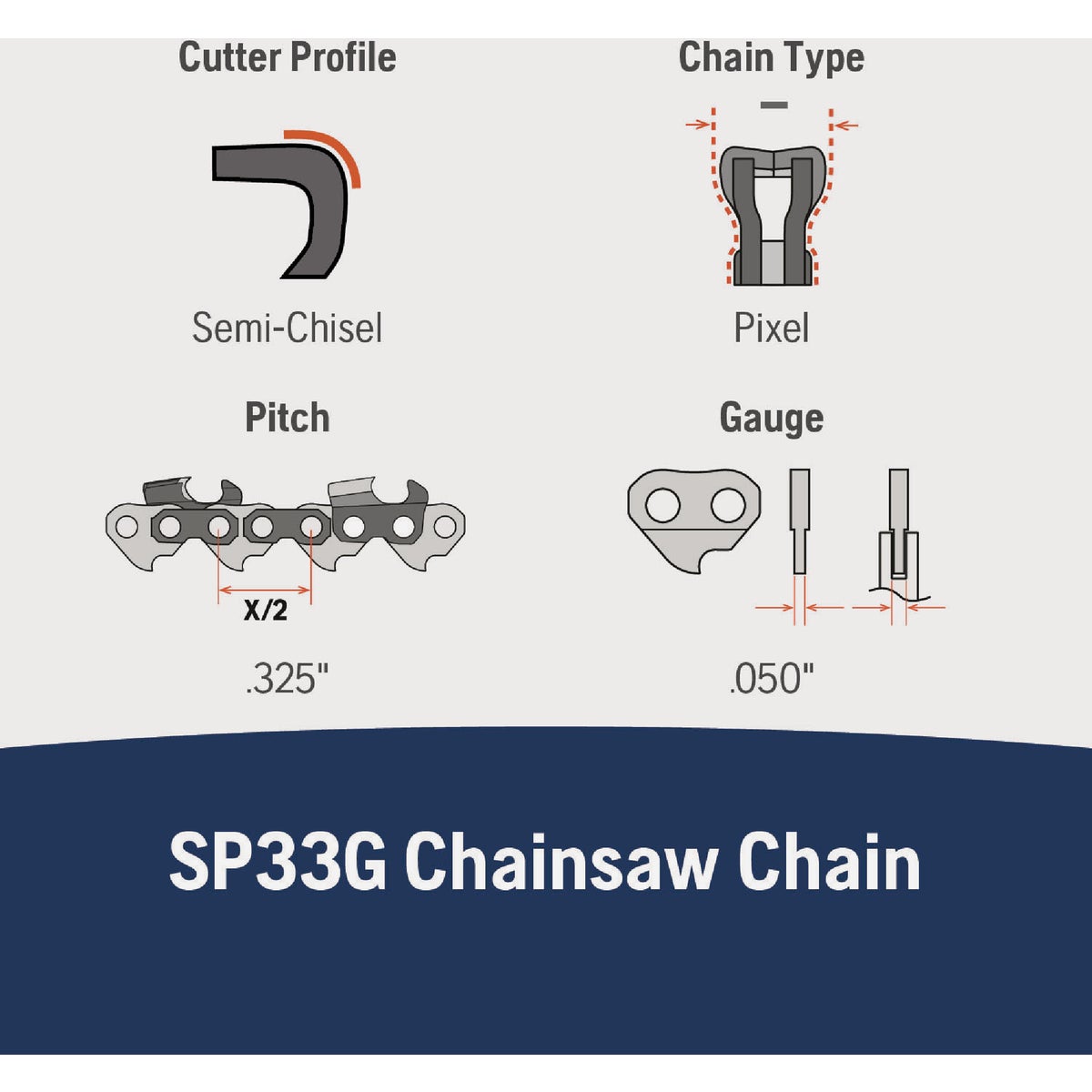 Husqvarna X-Cut 18 In. 72-Link Chainsaw Chain Image 3