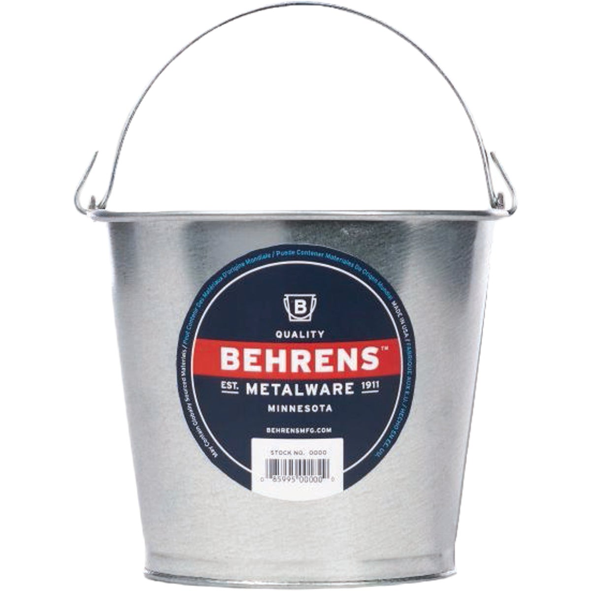 Behrens 2 Qt. Galvanized Steel Pail Image 1