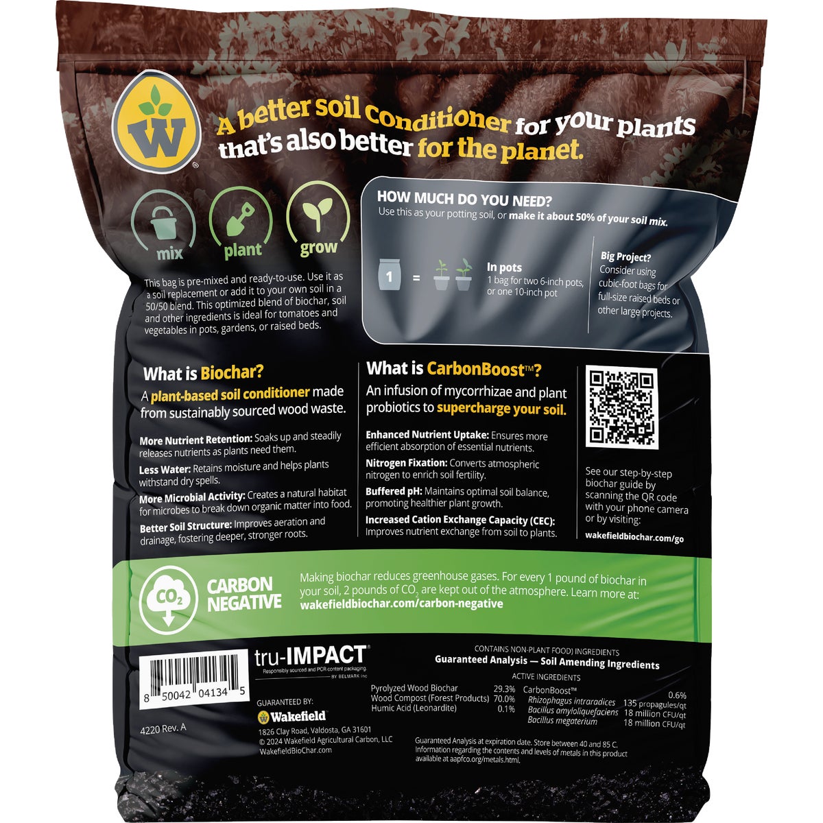 Wakefield Biochar 2 Qt. Tomato & Vegetable Soil Mix Image 2