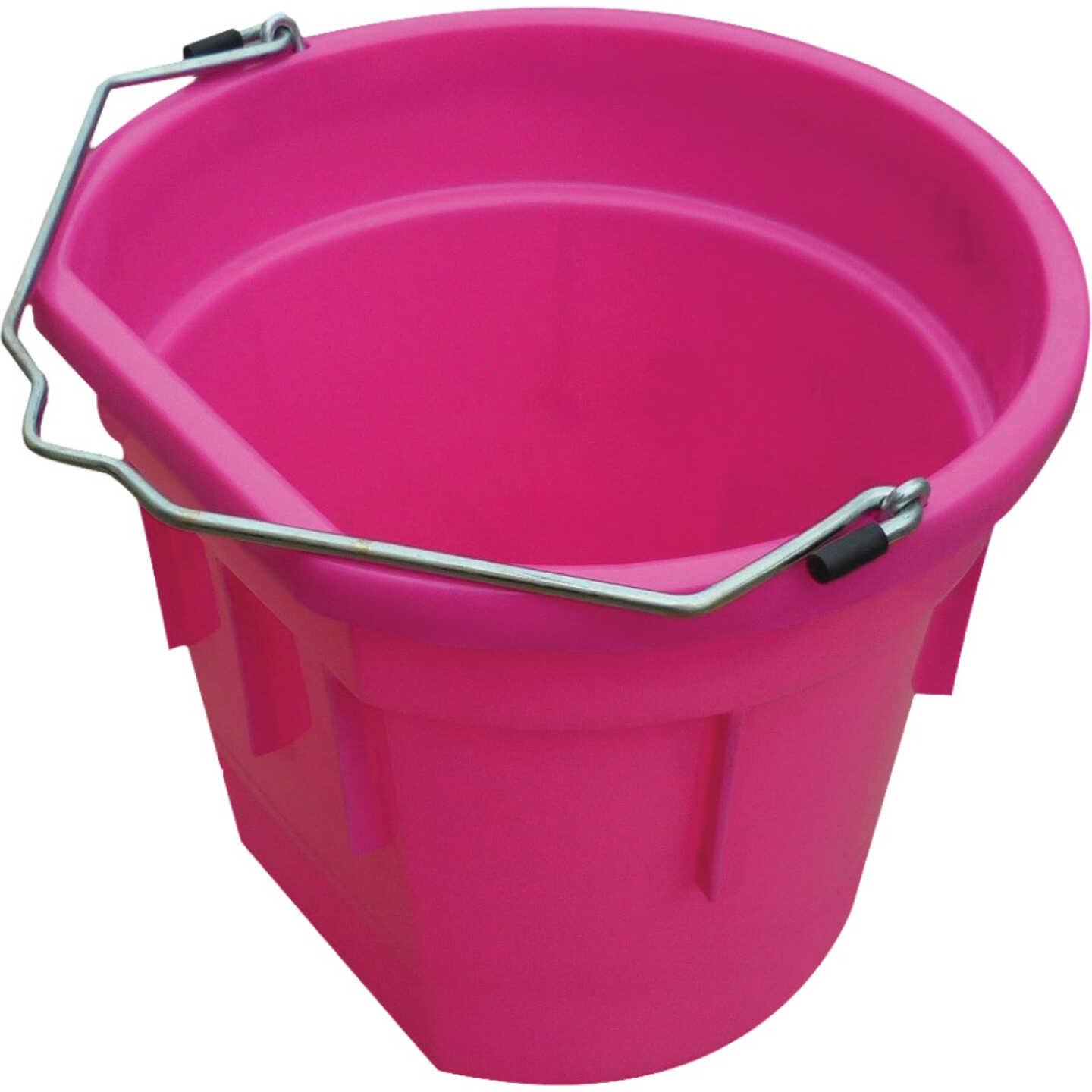 Master Rancher 20 Qt. Hot Pink Resin Flat Sided Utility Bucket Image 1