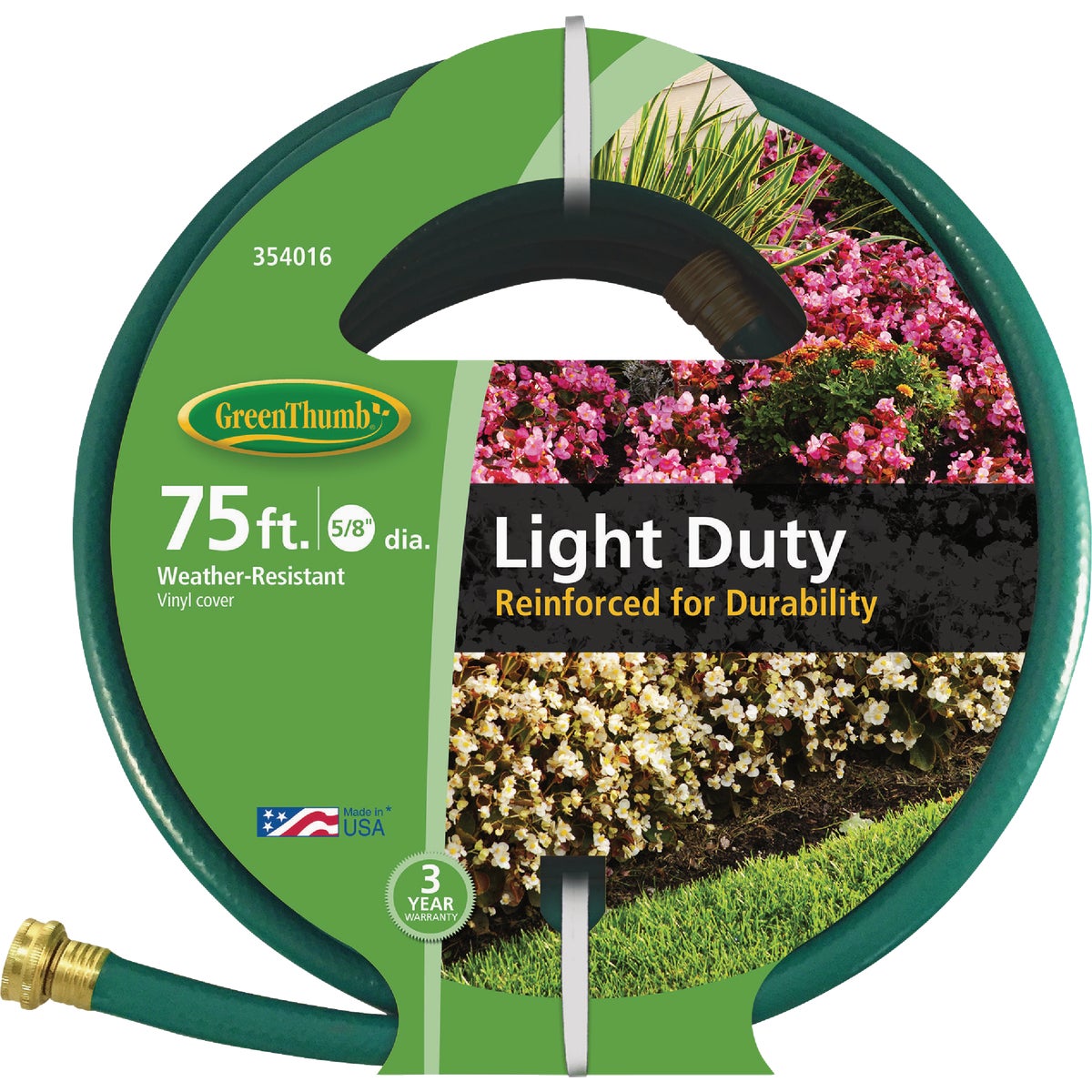 Green Thumb 5/8 In. Dia. x 75 Ft. Light Duty Vinyl Garden Hose