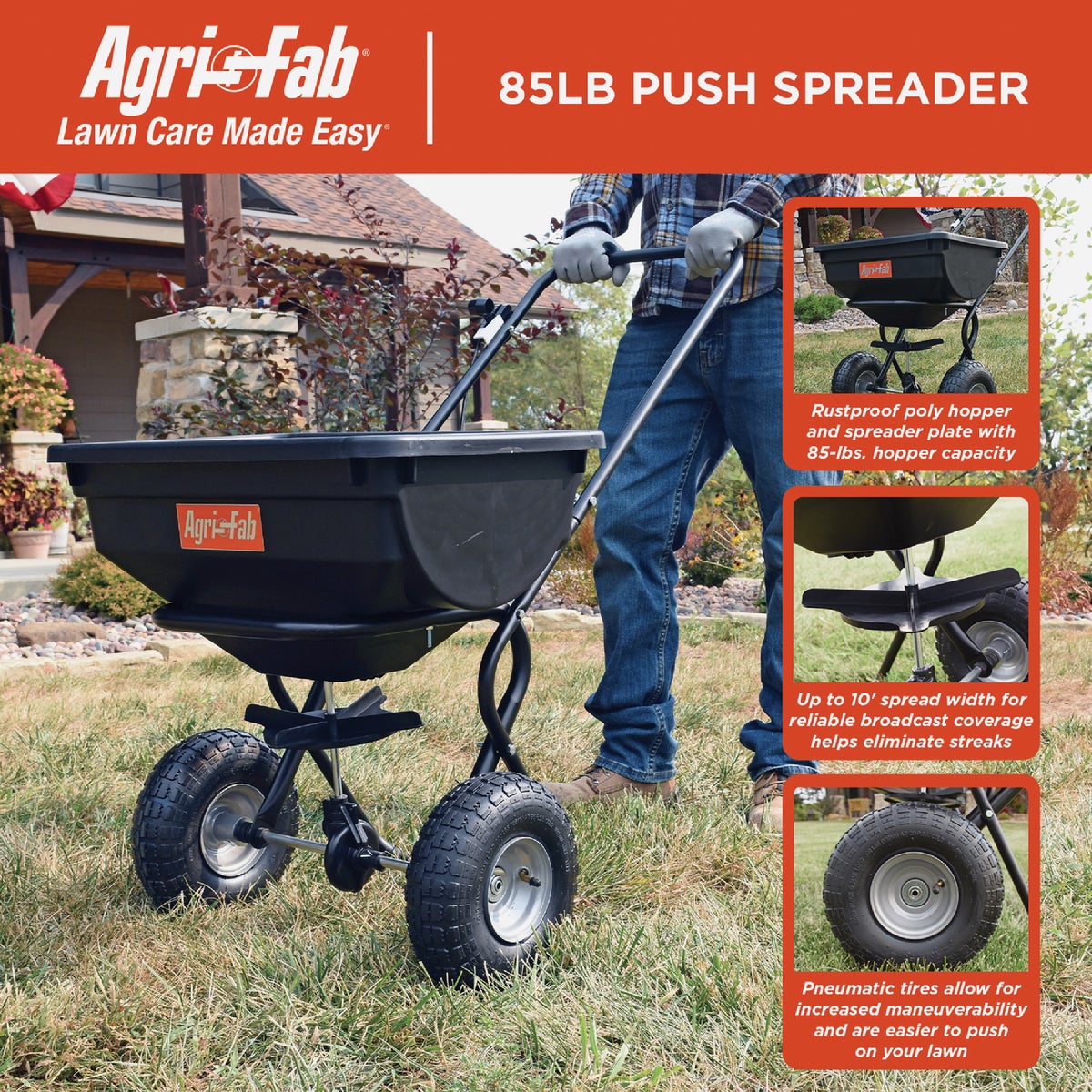 Agri-Fab 85 Lb. Push Broadcast Spreader Image 7