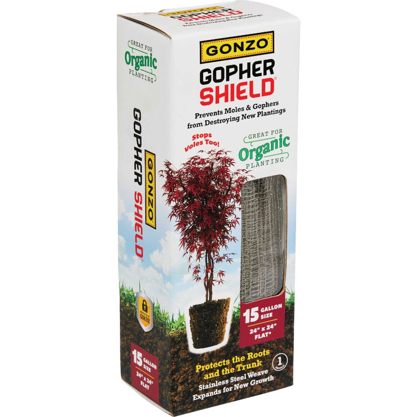 Gonzo Gopher Shield 15 Gal. Stainless Steel Weave Plant Protector Image 1