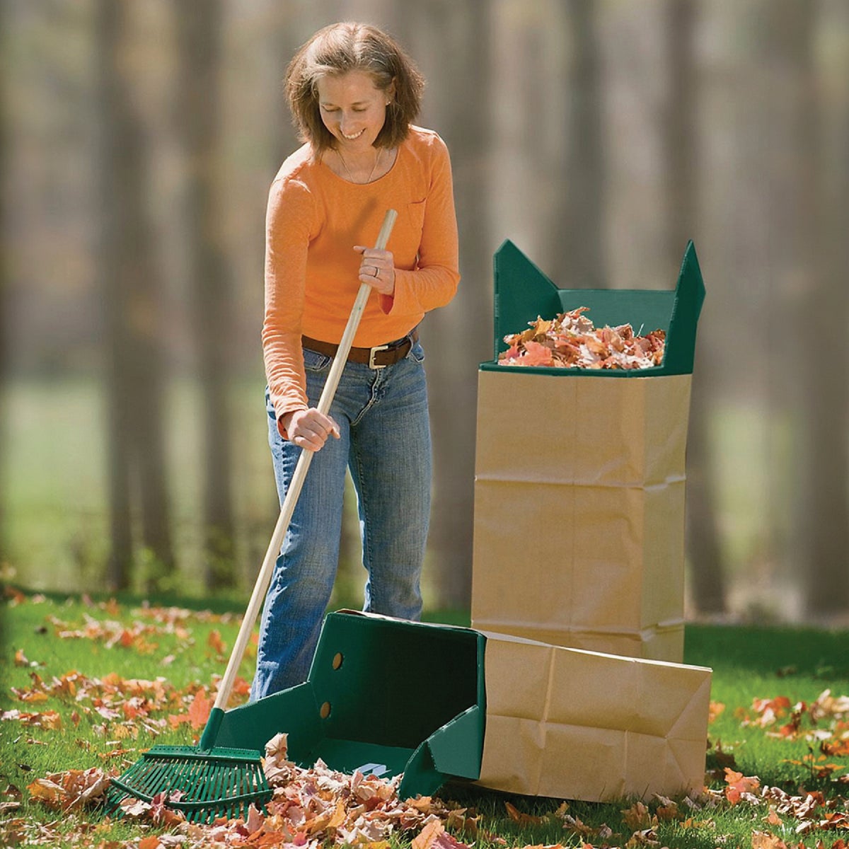 Green Thumb 30 Gal. Corrugated Plastic Lawn & Yard Bag Holder Image 2