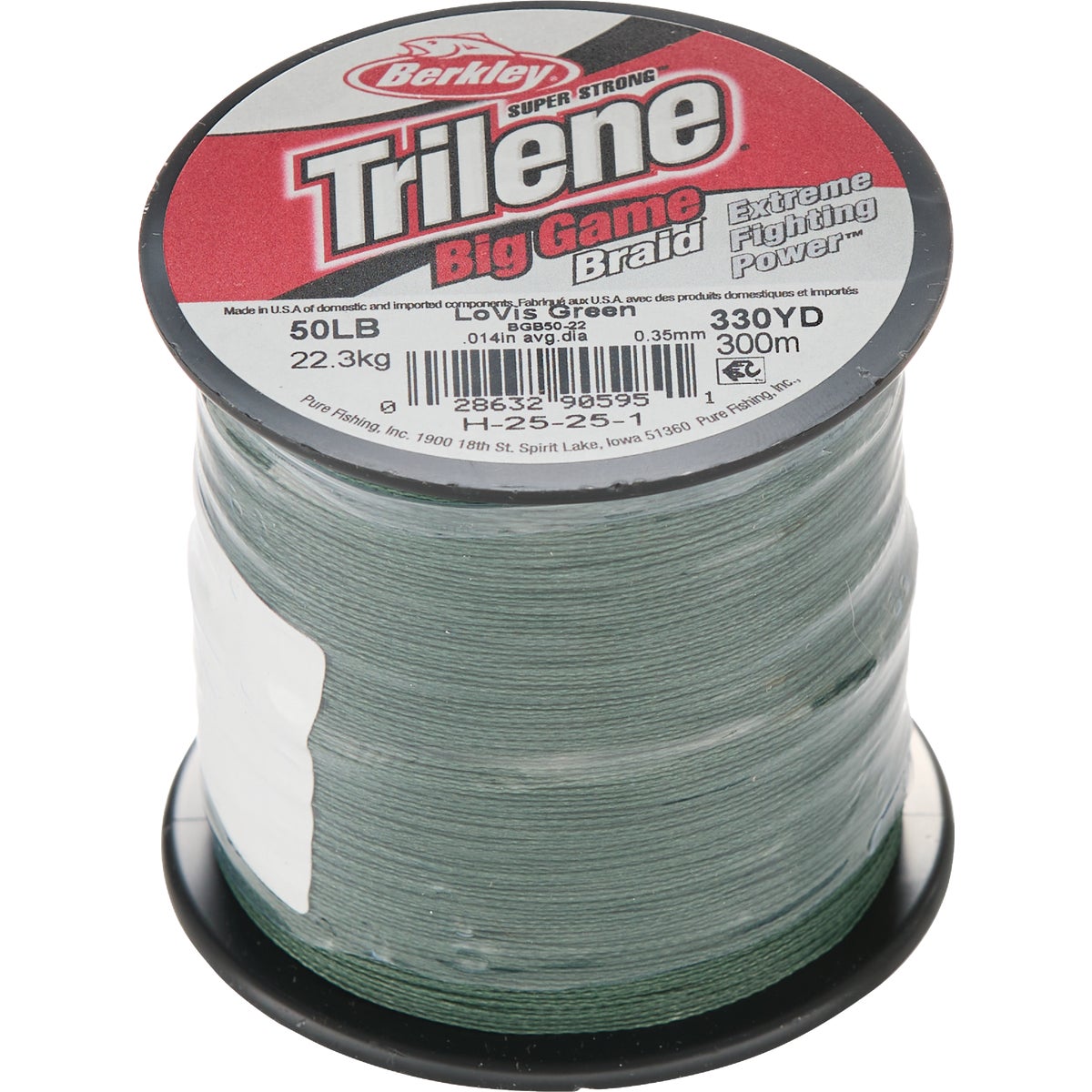Berkley Trilene Big Game Braid 50 Lb. 328 Yd. Lo-Vis Green Fishing Line Image 1