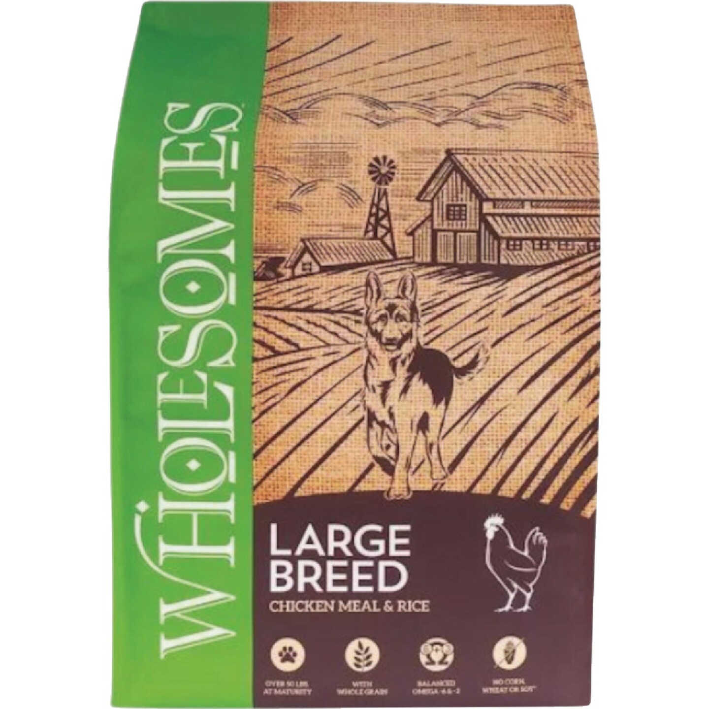 Wholesomes 40 Lb. Large Breed Chicken Meal & Rice Formula Dry Dog Food Image 1