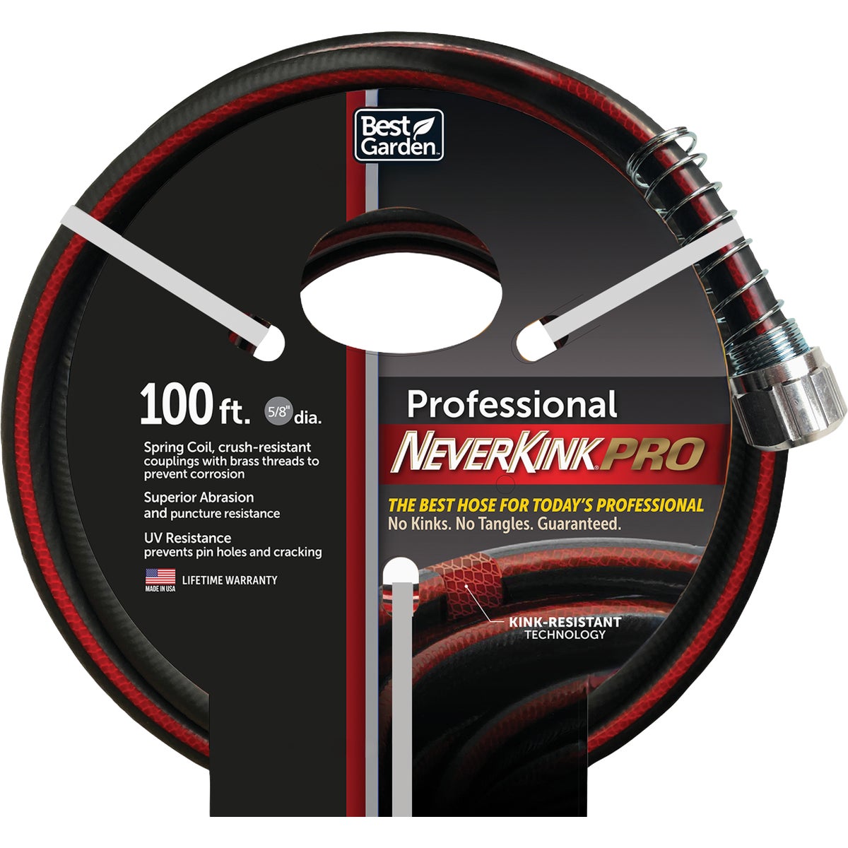 Best Garden NeverKink PRO 5/8 In. Dia. x 100 Ft. Professional Duty Garden Hose