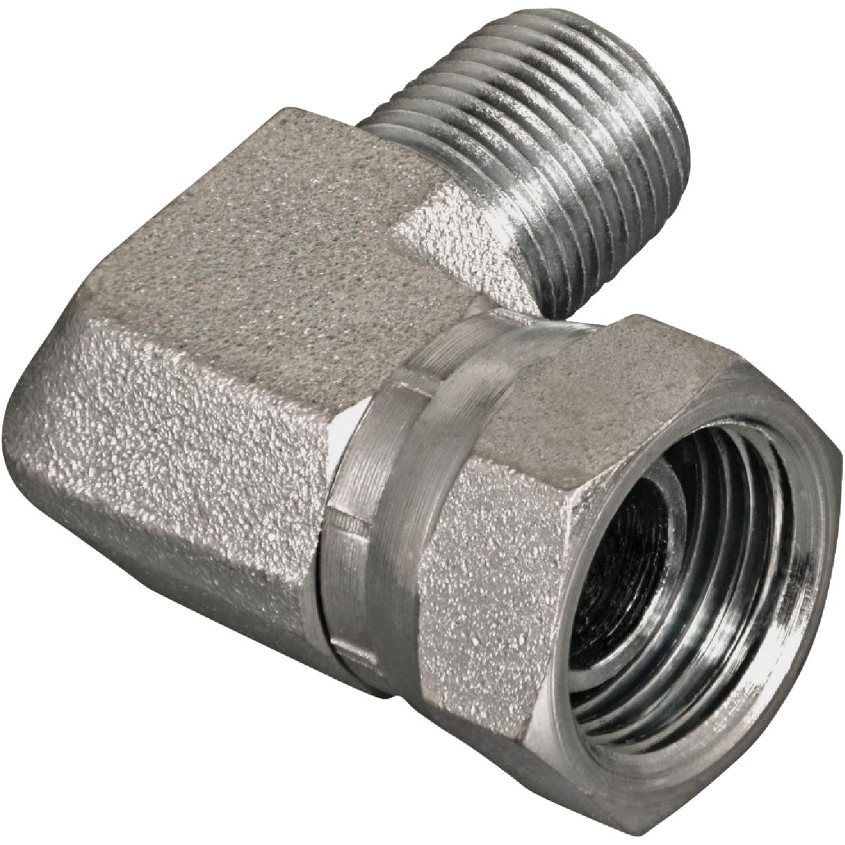 Apache 3/8 In. Male Pipe x 3/8 In. Female Pipe Swivel 90 Deg. Hydraulic Hose Adapter Image 1