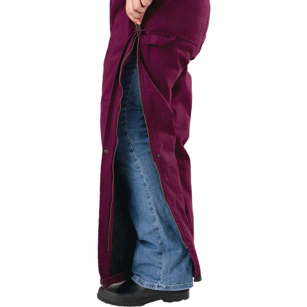 Berne Women's Large Plum Softstone Duck Insulated Bib Overall Image 4