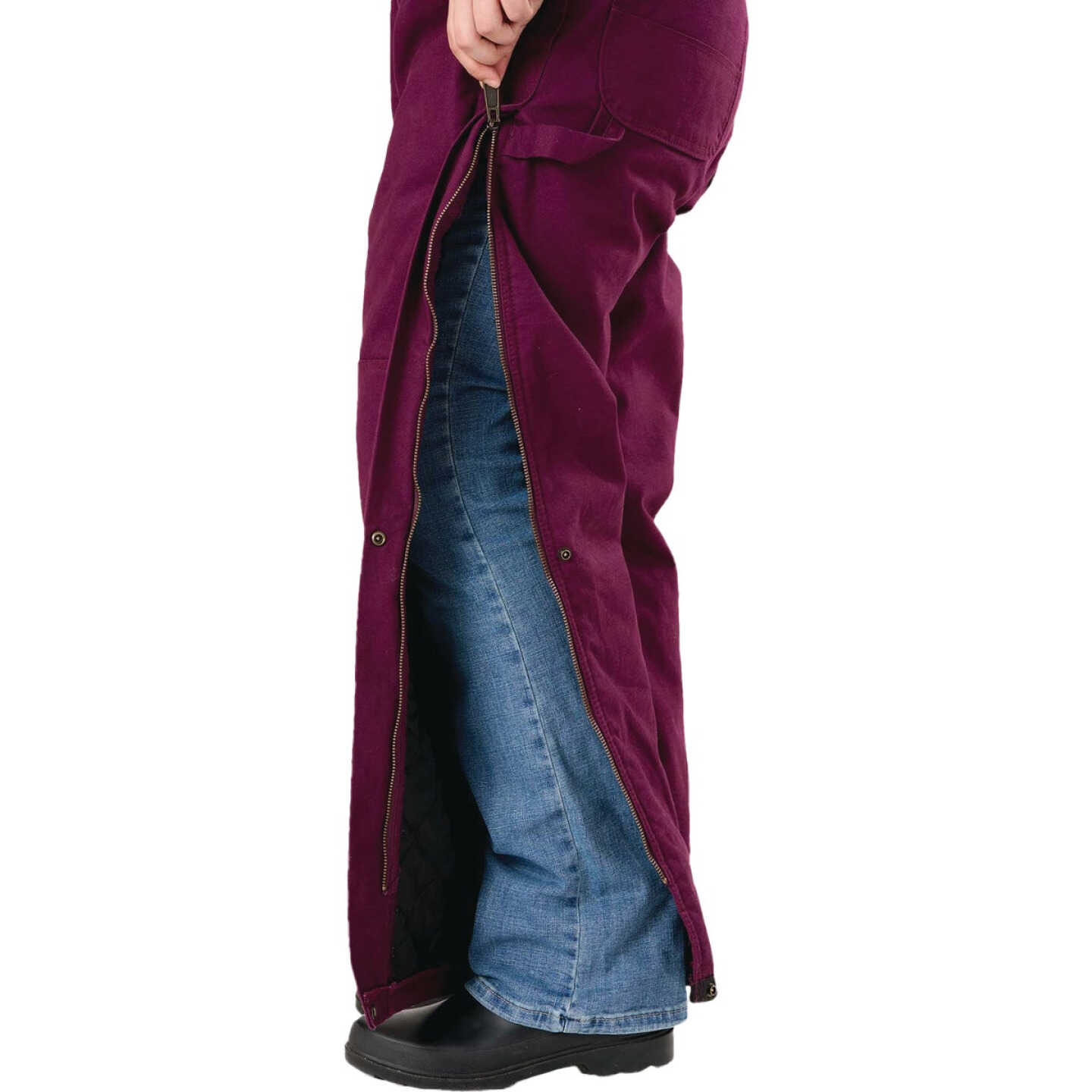 Berne Women's Large Plum Softstone Duck Insulated Bib Overall Image 4