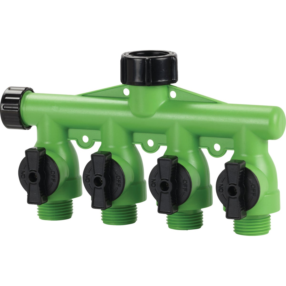 Green Thumb 4-Way Full Flow Poly Manifold Hose Shutoff