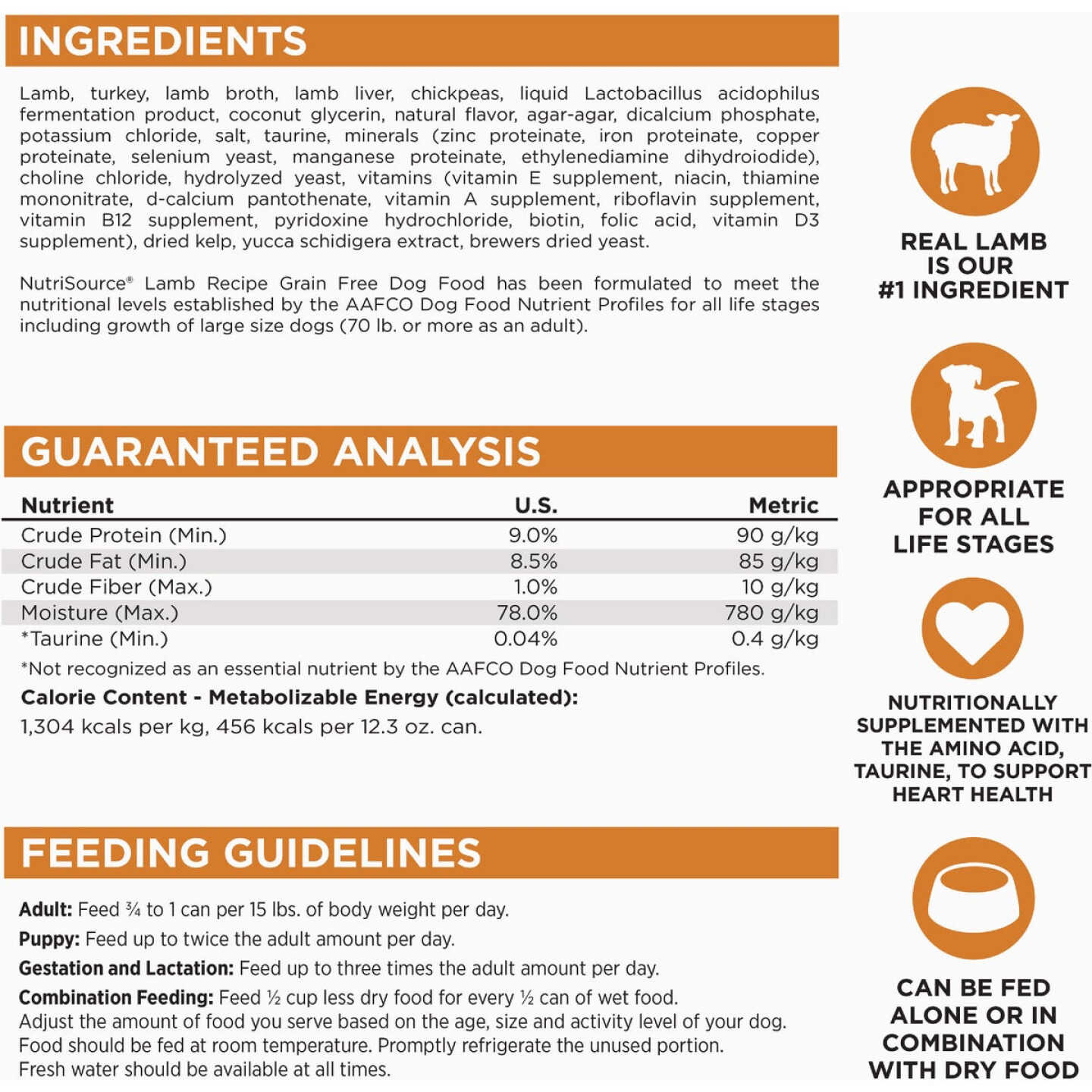 NutriSource 12.3 Oz. Lamb Recipe Grain Free Wet Dog Food Image 4
