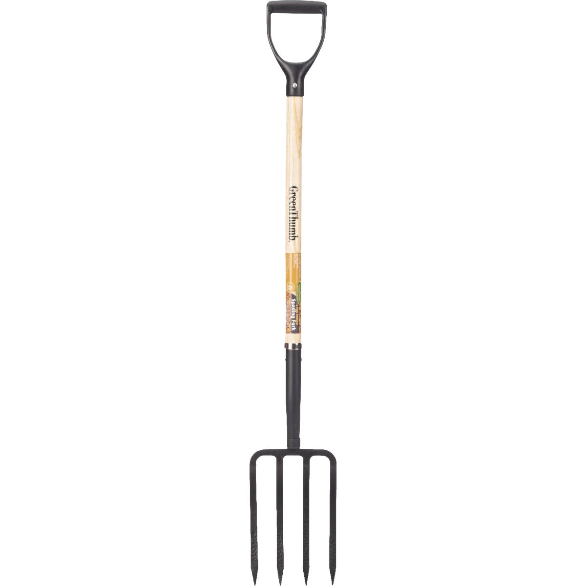 Green Thumb 4-Tine Wood D-Handle Spading Fork