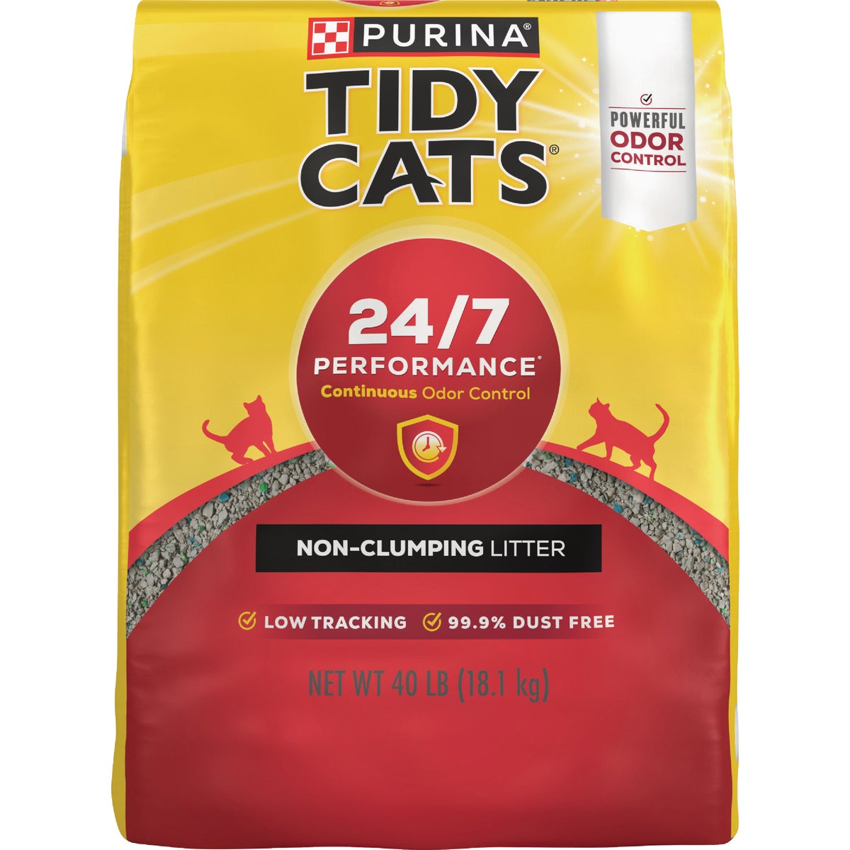 Purina Tidy Cats 40 Lb. Non Clumping 24/7 Performance Continuous Odor Control Cat Litter