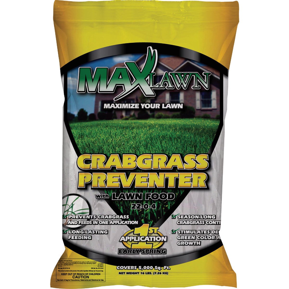 MaxLawn 5000 Sq. Ft. 22-0-4 Crabgrass Preventer with Lawn Food