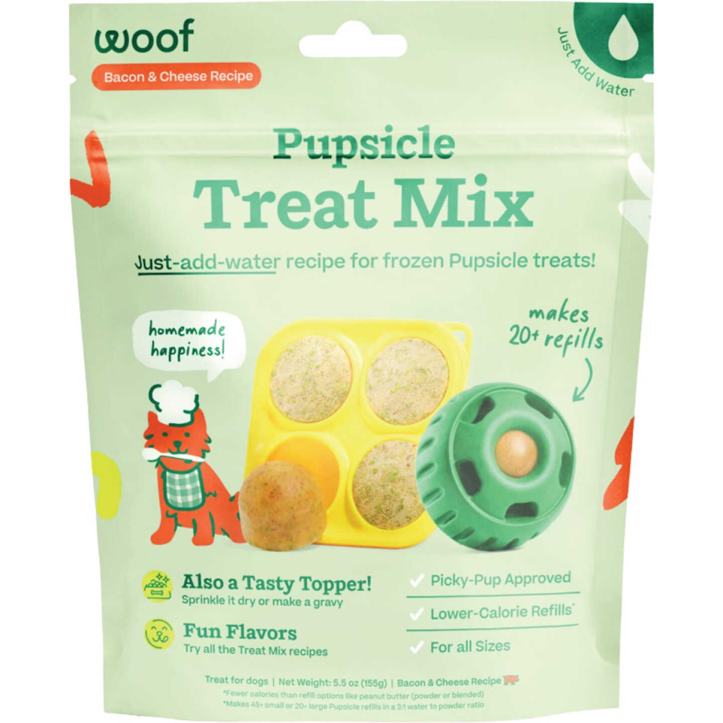 Woof Pupsicle 5.5 Oz. Bacon & Cheese Recipe Treat Mix Image 1