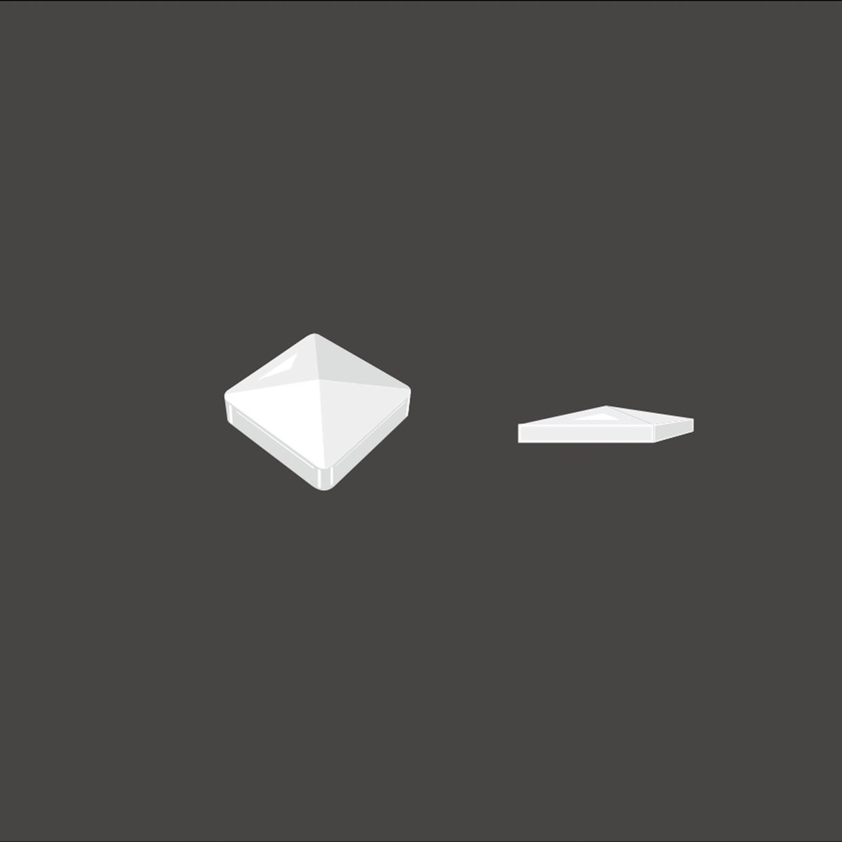 4 In. x 4 In. White Pyramid Vinyl Post Cap